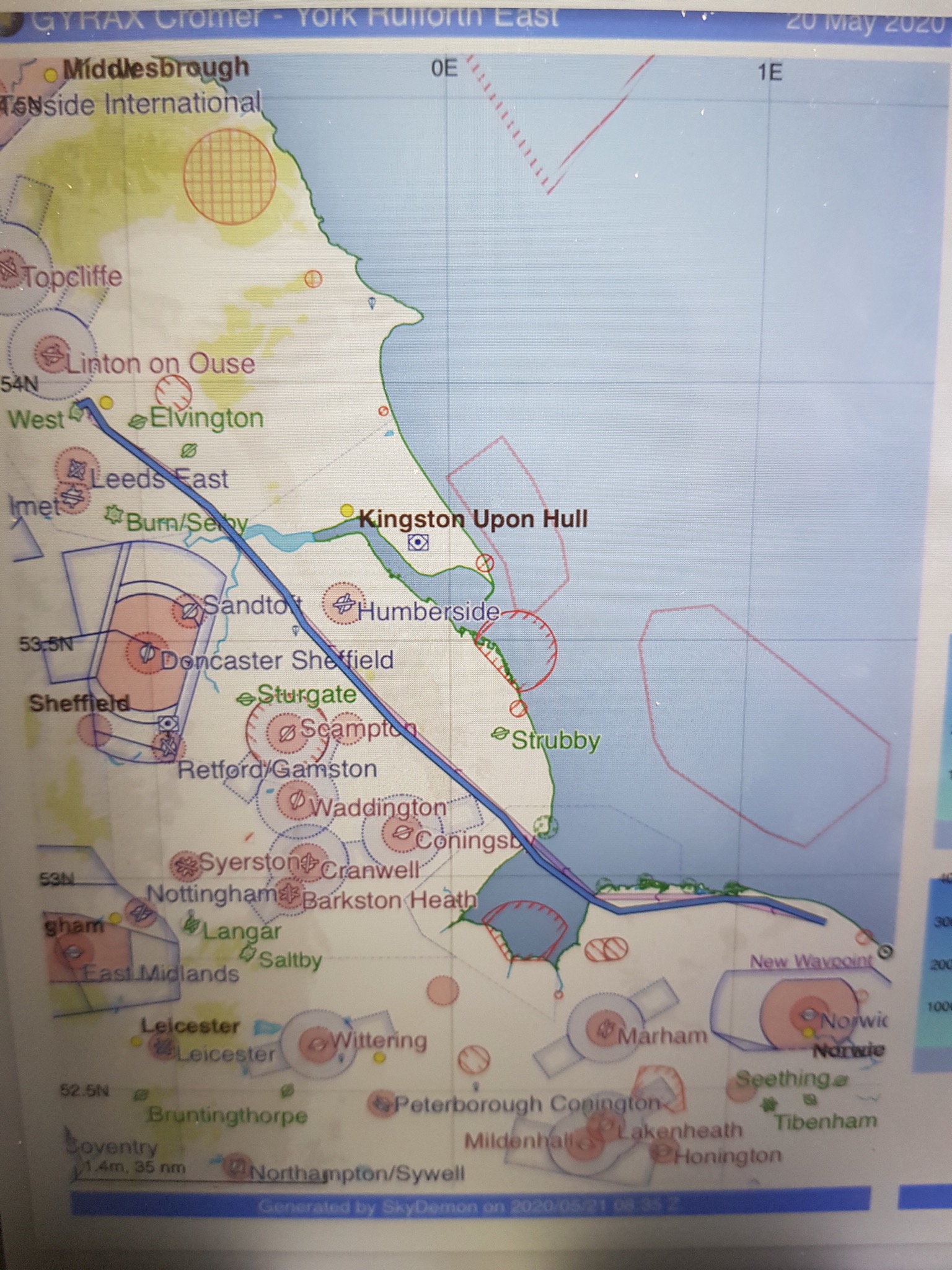 Vol en autogyre de Cromer vers Rufforth East 